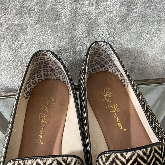 Matt Bernson Calf Hair Herringbone Flats Shoes Women's Size 8 Brown/Black - Picture 5 of 16